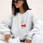 Bluza SUMMER Szary melanżowy z wiśnią