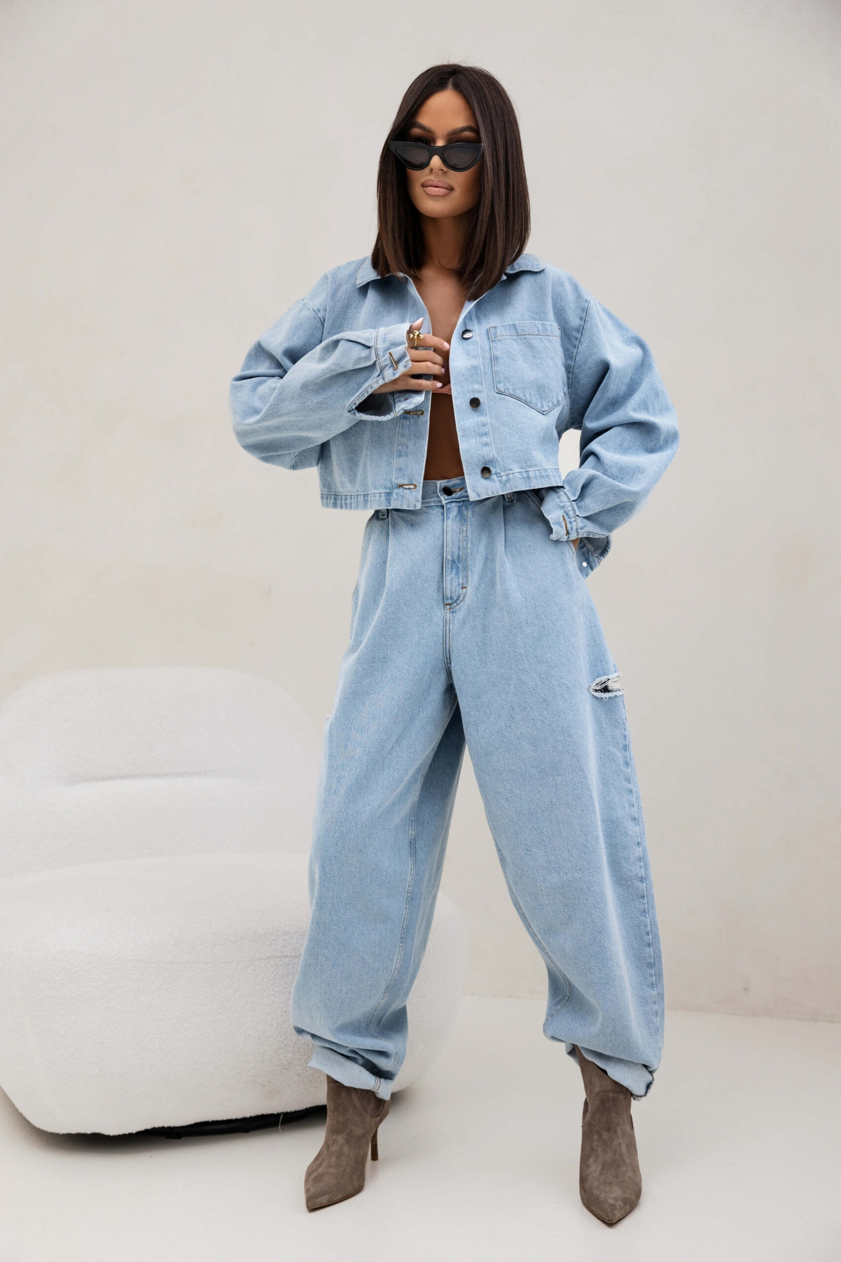 Spodnie JEANS NICOLE Baby blue
