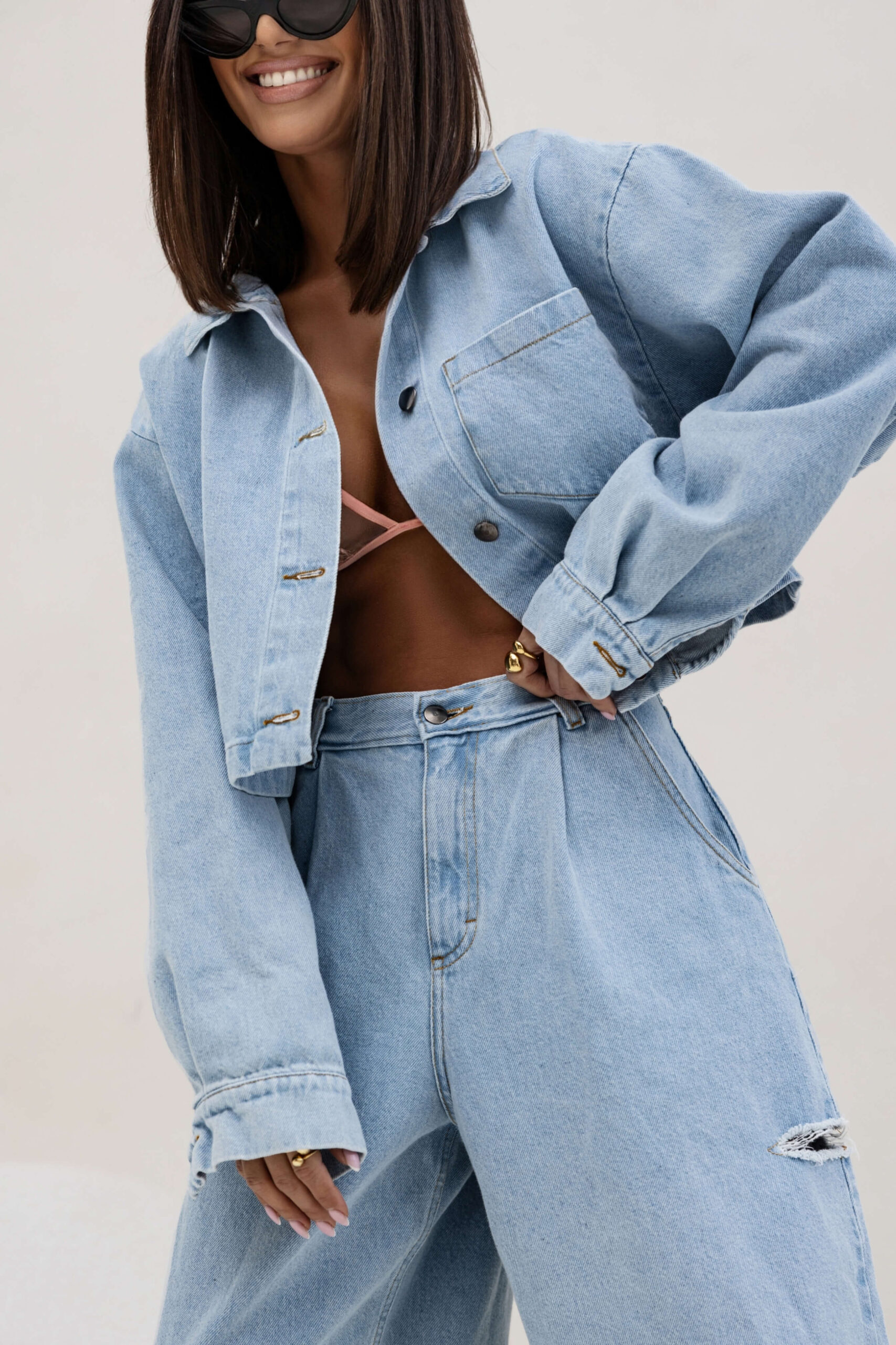 Koszula JEANS NICOLE Baby blue
