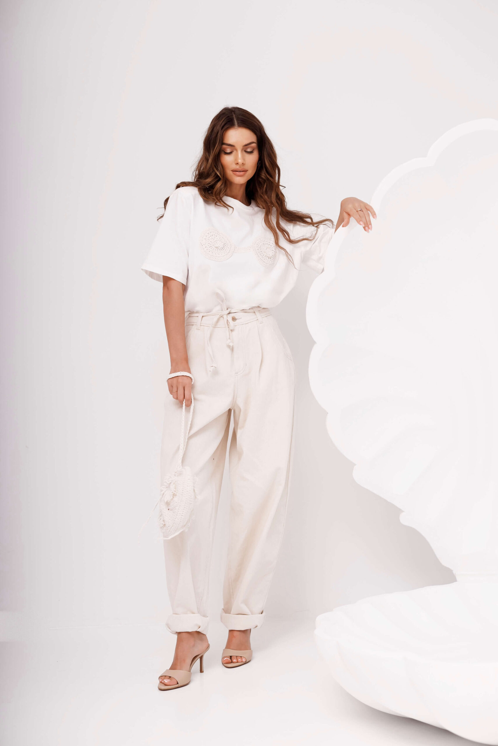 SENSI T-shirt White with cream