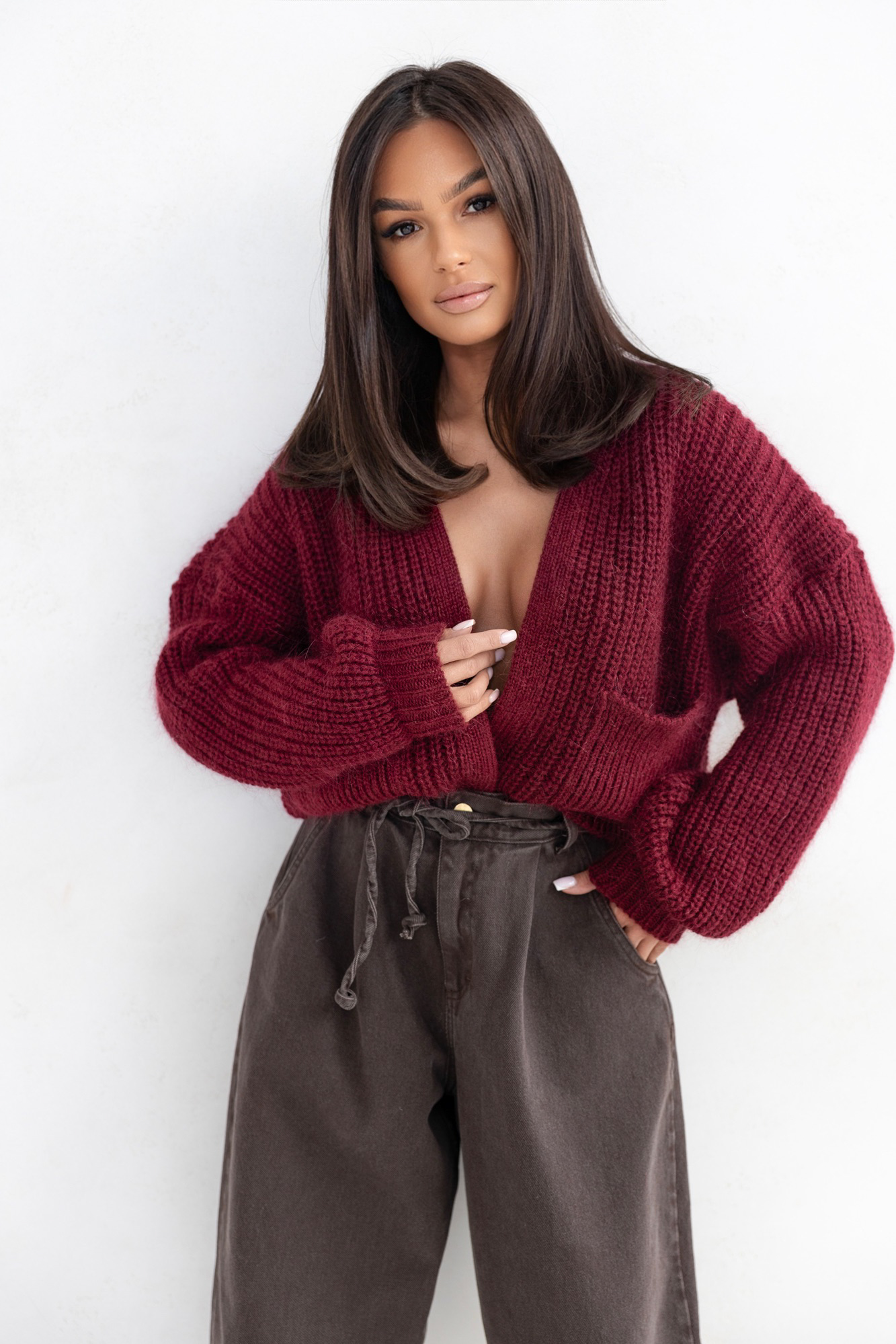 SUSI Cardigan Maroon