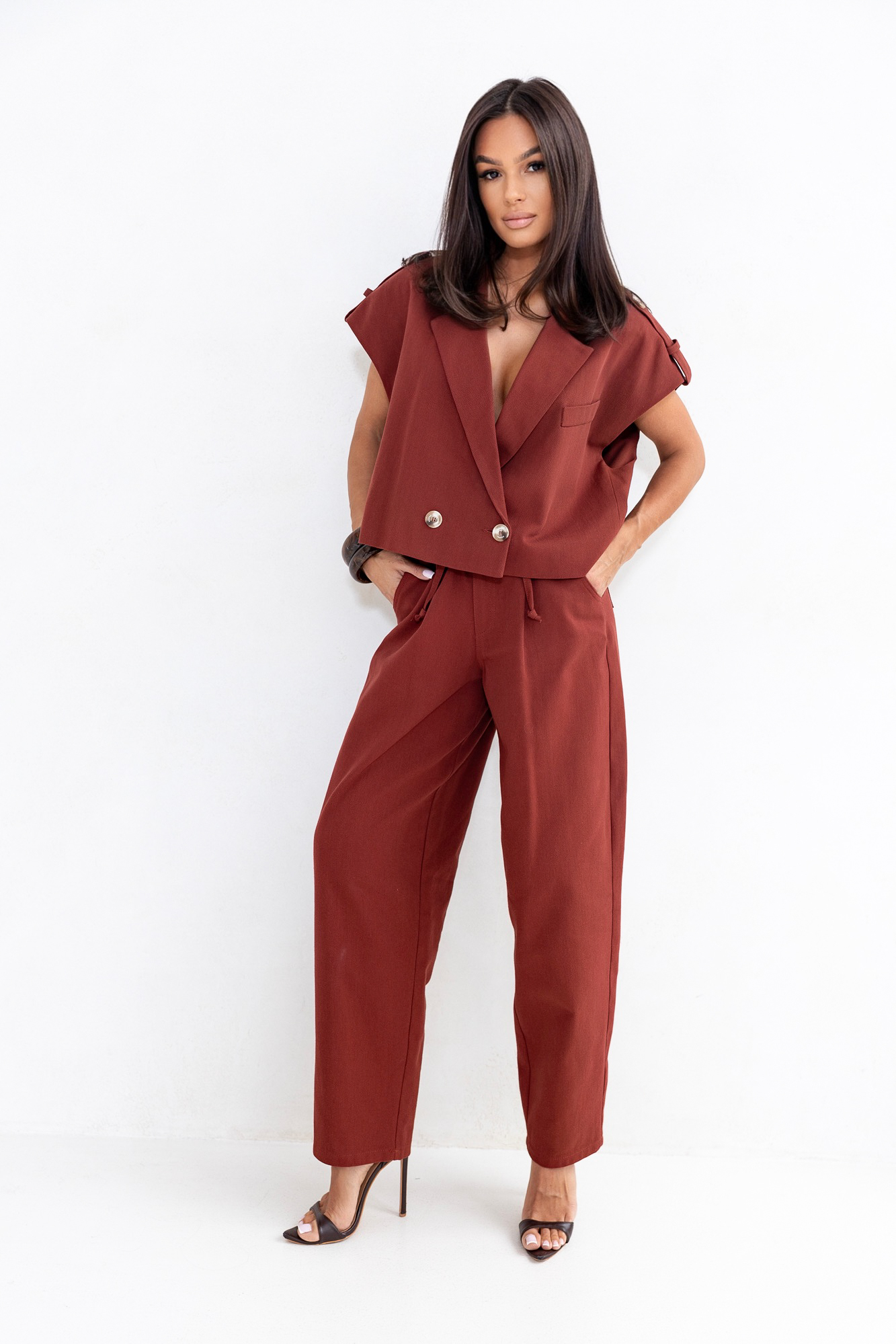 JEANS LILY set Brown