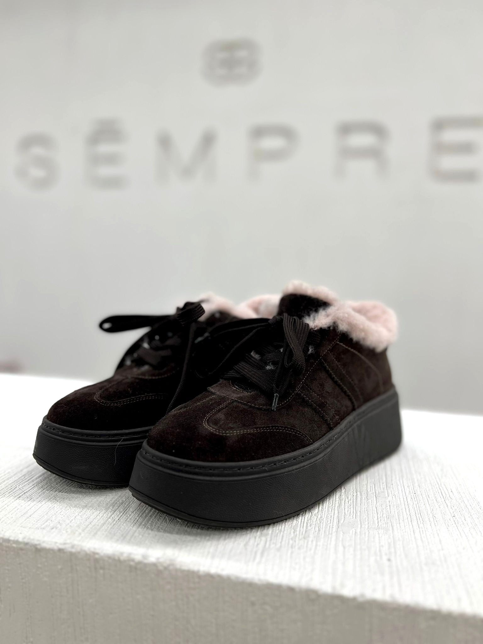 Buty ELISE Czekolada/Puder róż