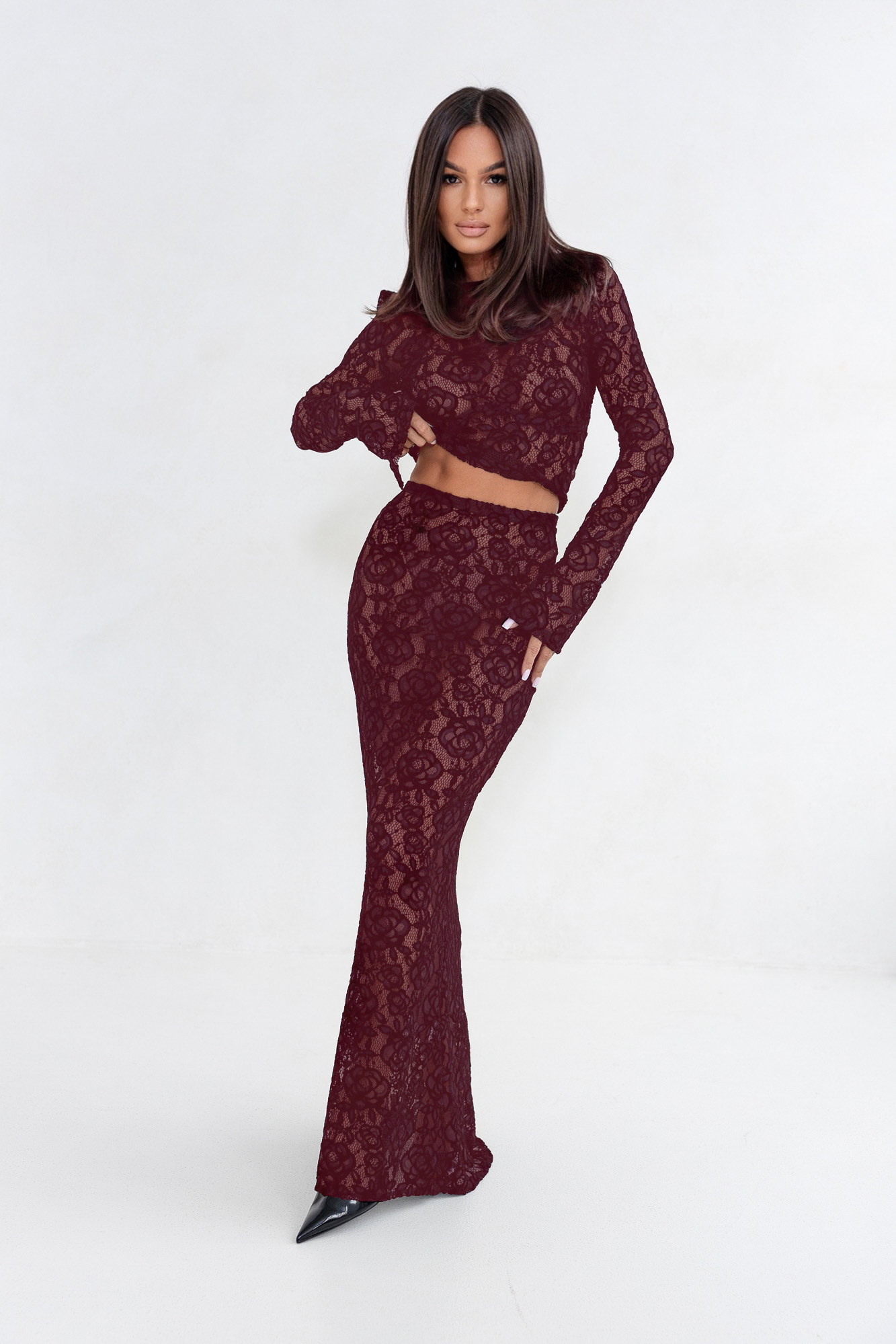 VELVET ROSE Blouse Claret