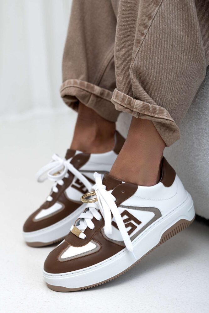 Buty PARIS Biały / brąz