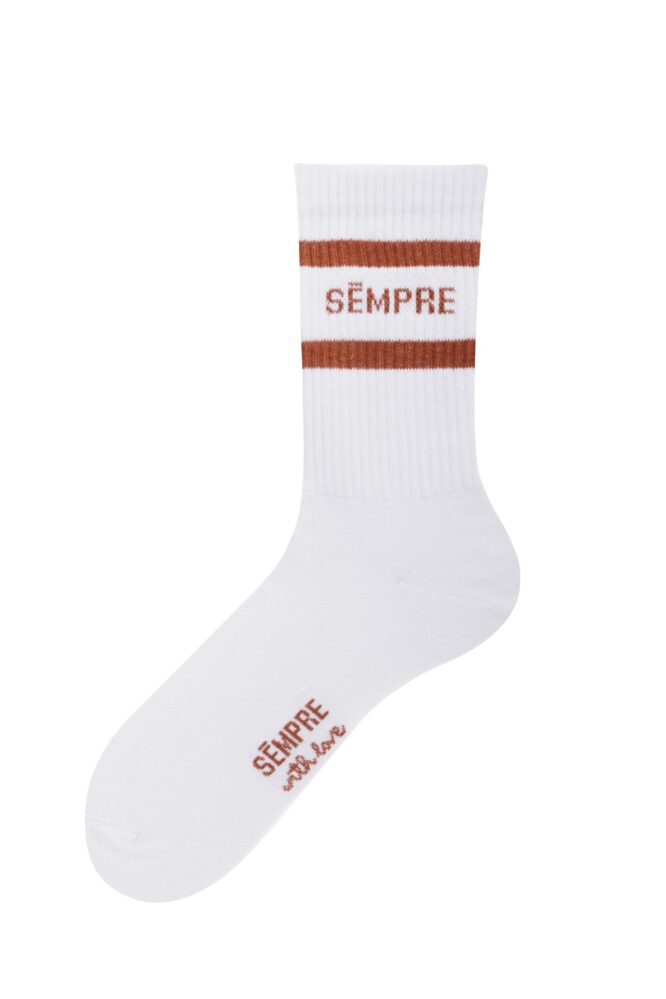 BASIC Socks White/Camel