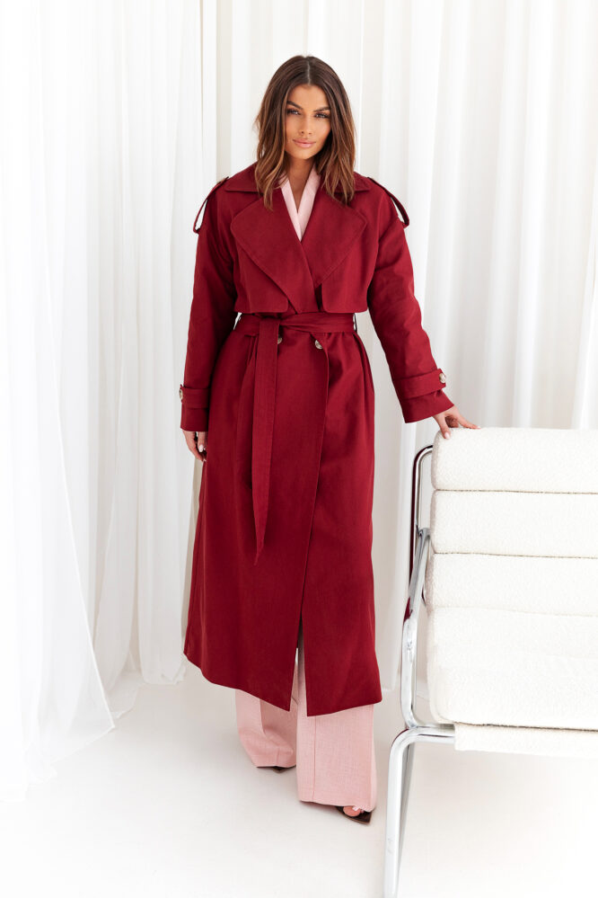 Trench LONG Maroon