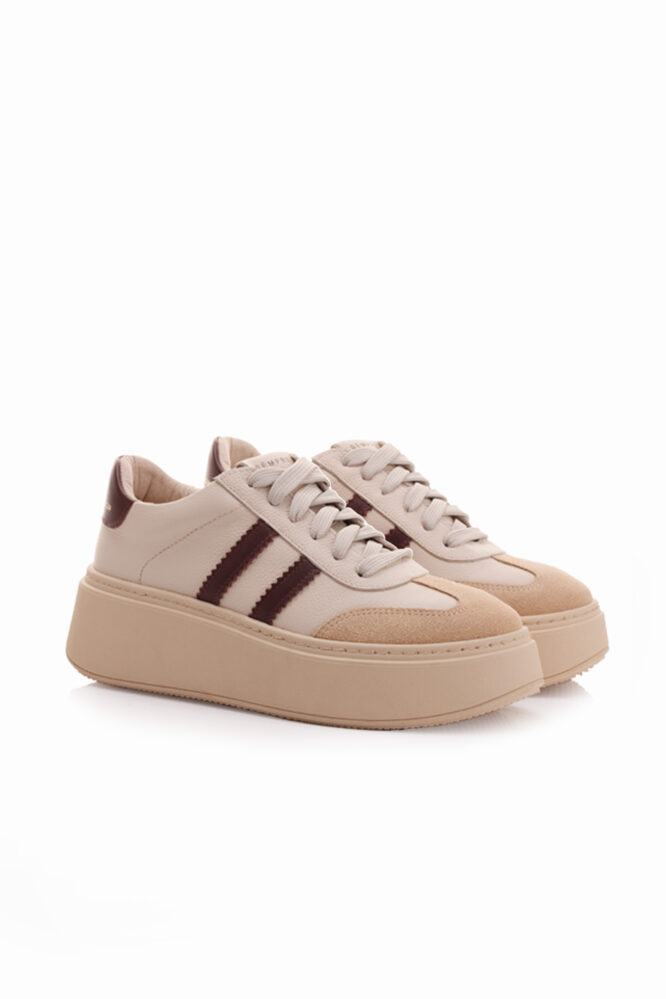 KESJA shoes Beige/Bordeaux