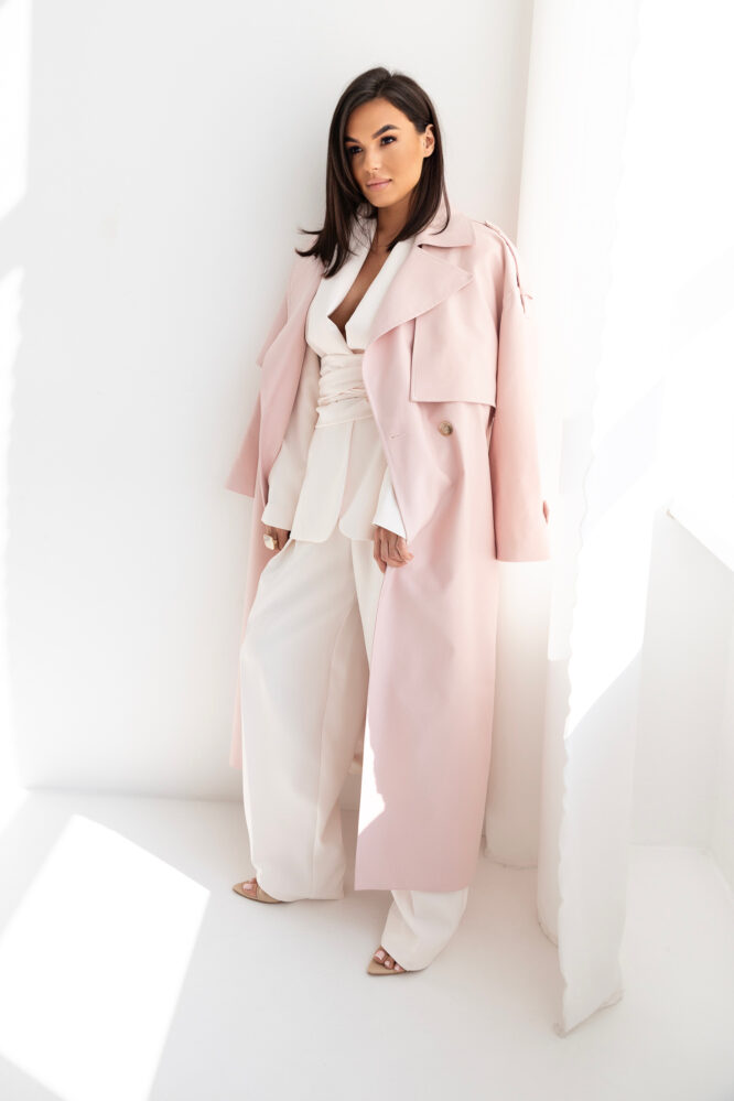 INES pink trench coat