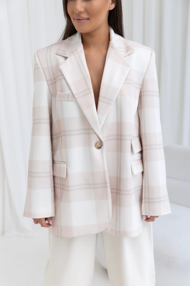 DAPHNE Cream and apricot blazer