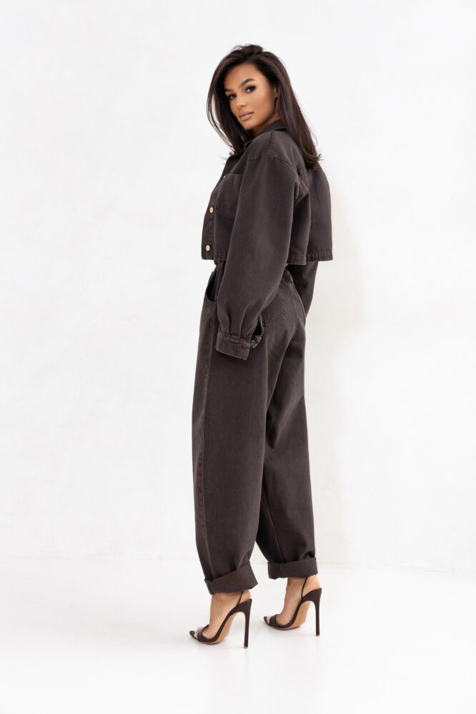 Chocolate Oversized Cotton Jeans