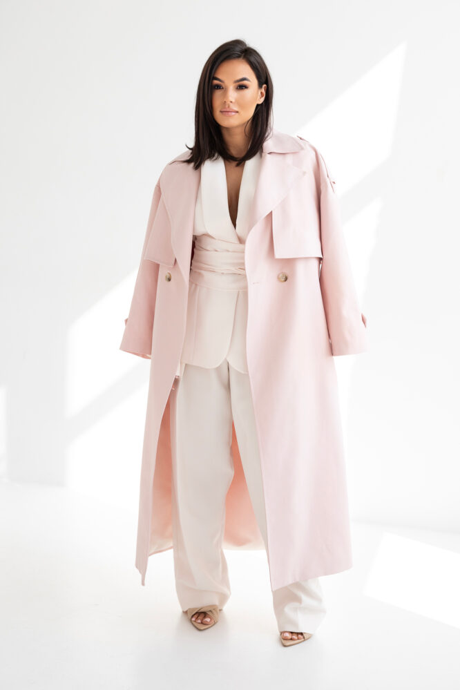 INES pink trench coat