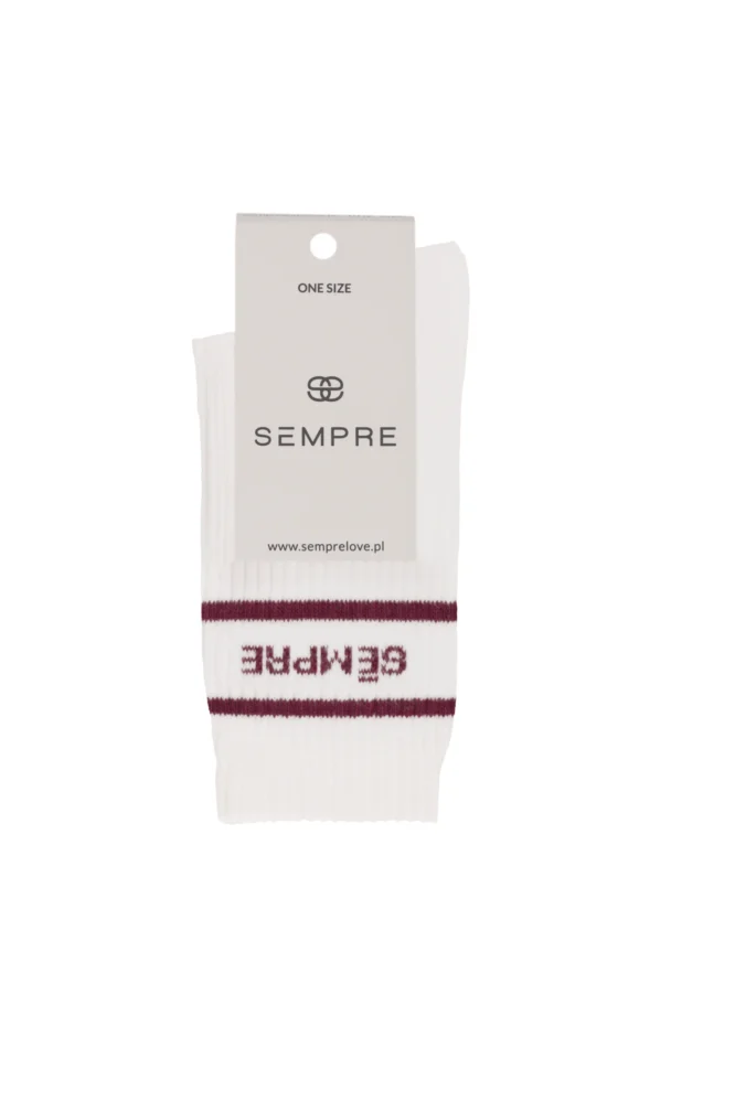 Skarpetki BASIC Waniliowy/Bordo