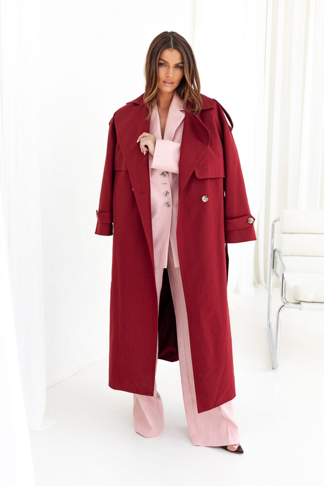 Trench LONG Maroon