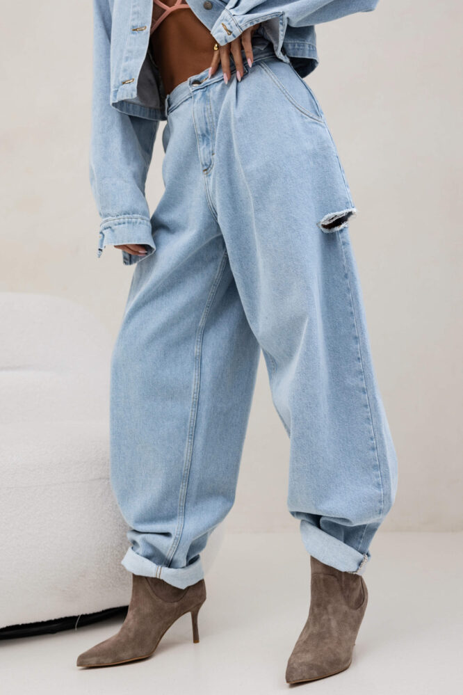 JEANS NICOLE Baby blue trousers