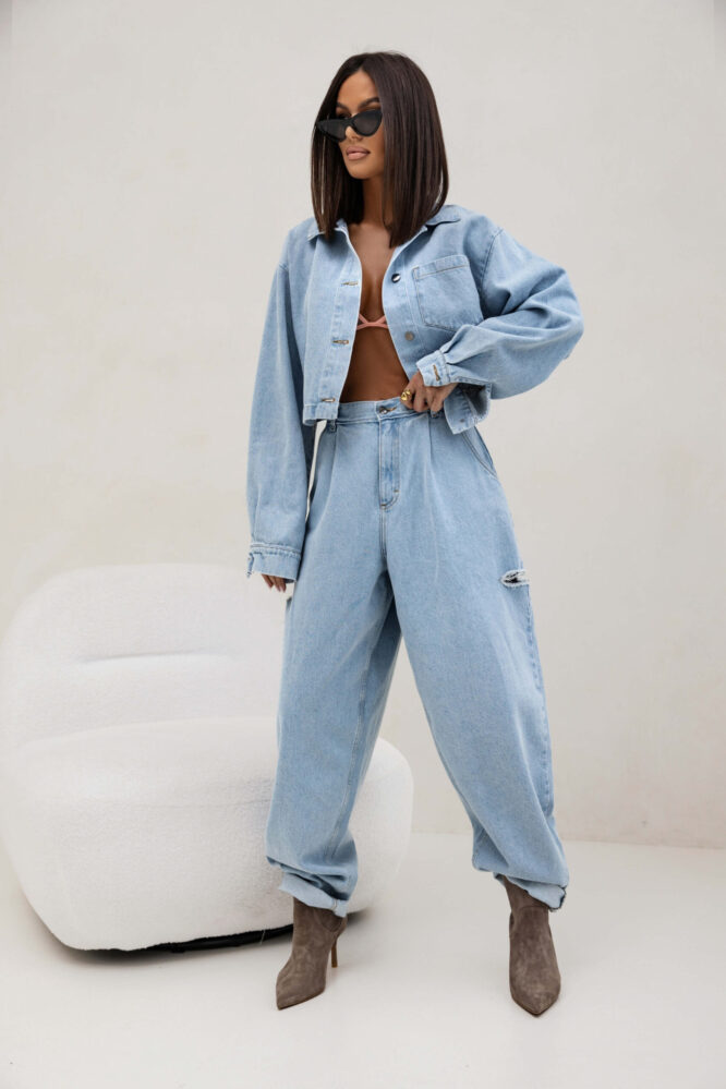 JEANS NICOLE Baby blue trousers