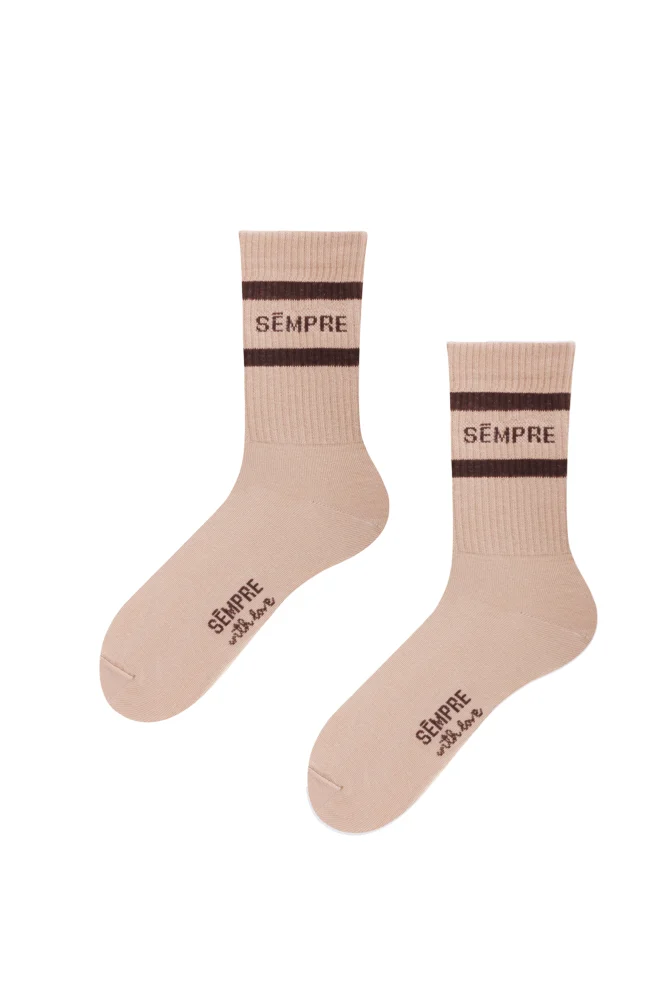 BASIC Socks Beige/Brown