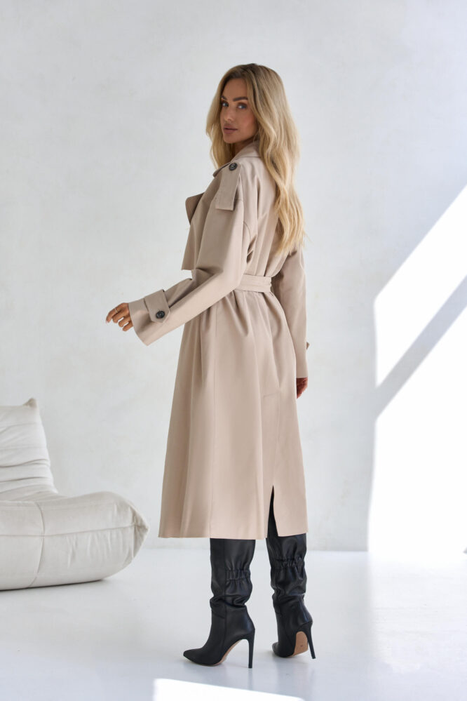 Beige trench coat