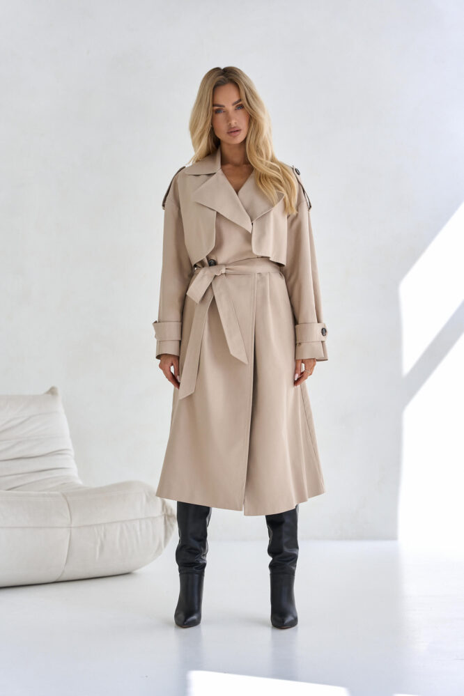 Beige trench coat