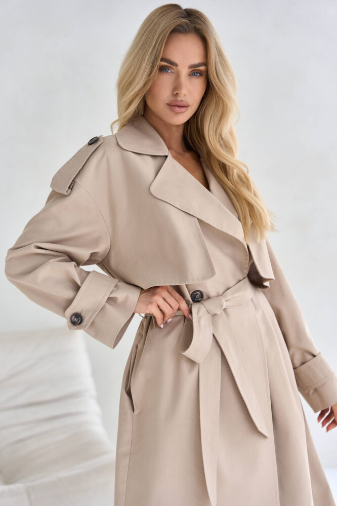 Beige trench coat
