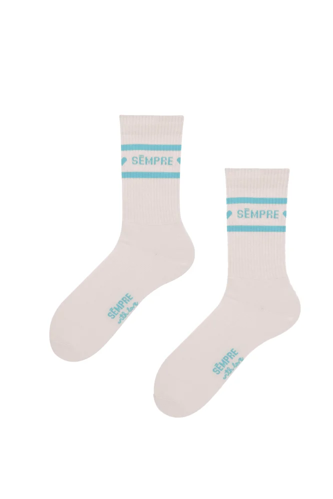 HEART Socks Vanilla/Blue