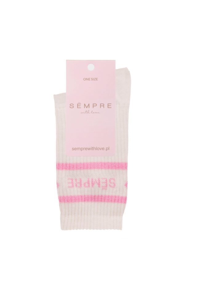 HEART Socks Vanilla/Candy Pink