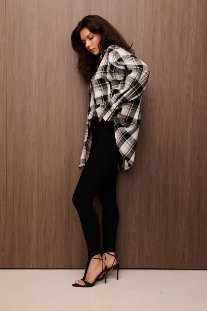 AURA black and ecru shirt