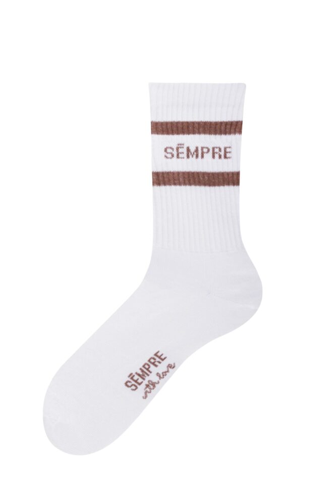 Socks BASIC White/Brown