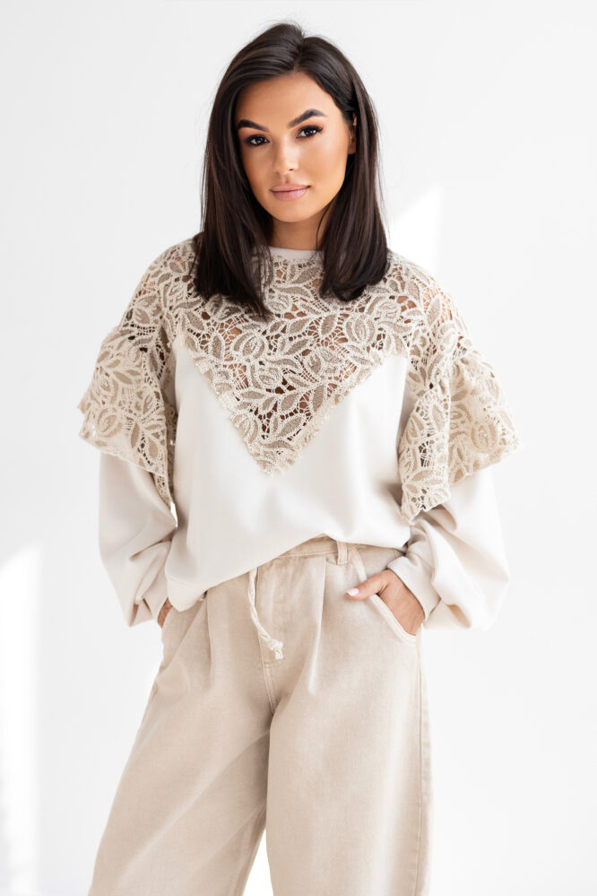 Blouse SANDY Guipure Beige