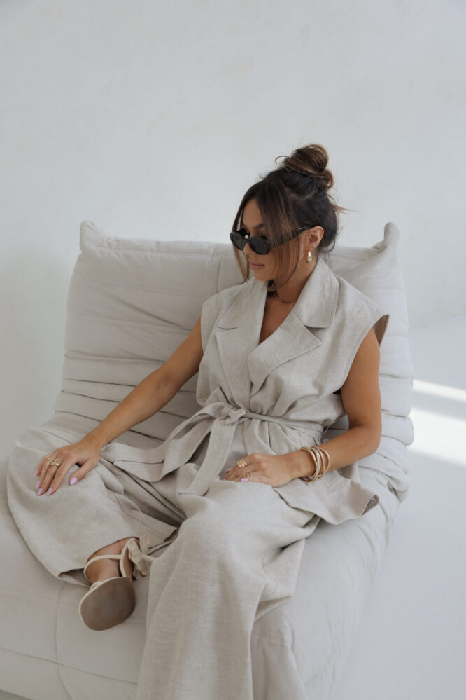 NATURAL set Beige Vest/Pants