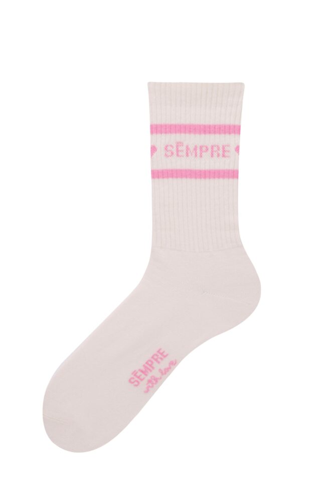 HEART Socks Vanilla/Candy Pink