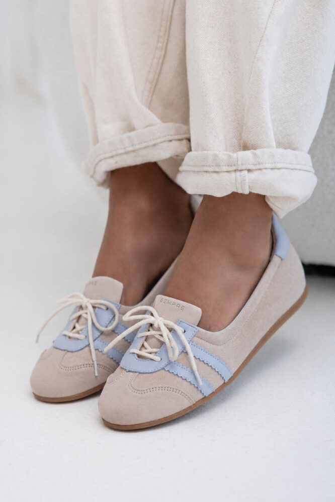 Buty BALLET Cappuccino / niebieski