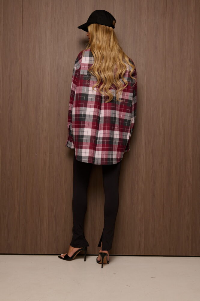 Aura Shirt  Burgundy-Charcoal
