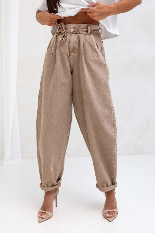 Spodnie JEANS Ciemny beż
