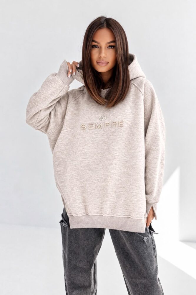 RUBY Hoodie Beige Melange