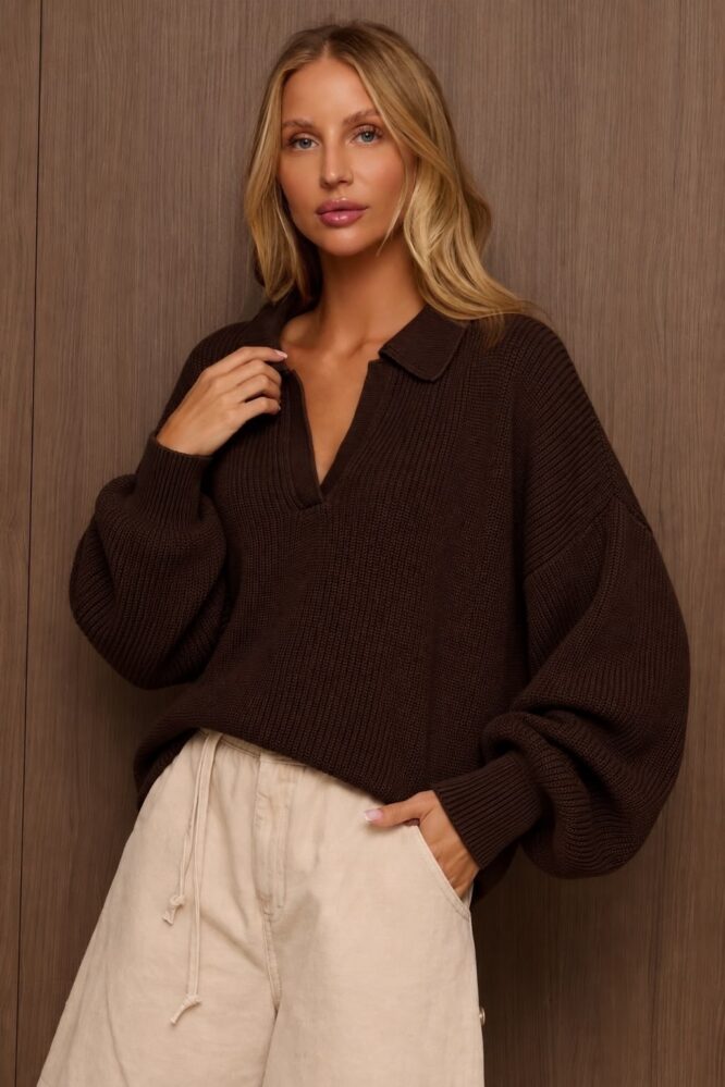Sweter PALMER Czekoladowy