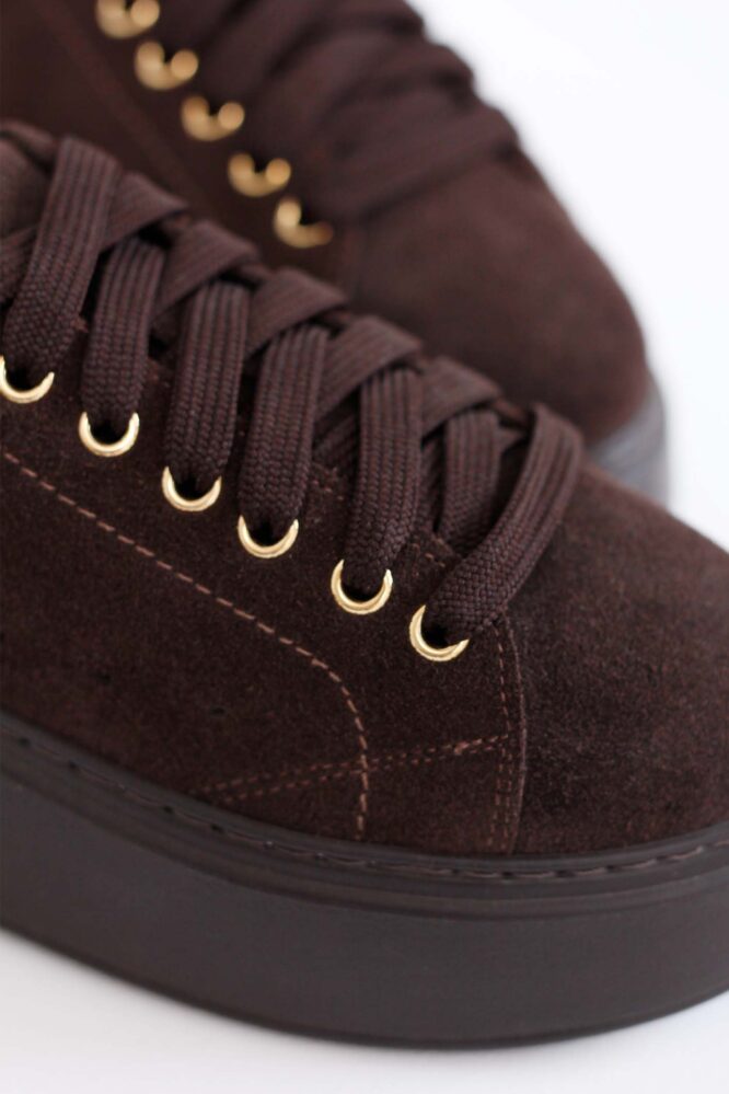 Sneakersy BRIGITTE Czekoladowy welur