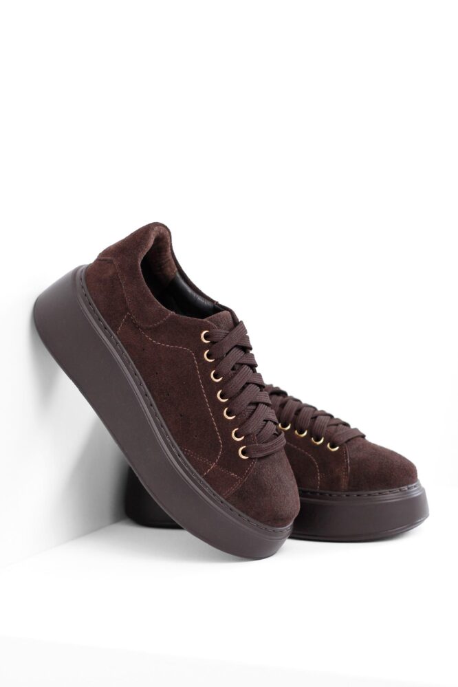 Sneakersy BRIGITTE Czekoladowy welur