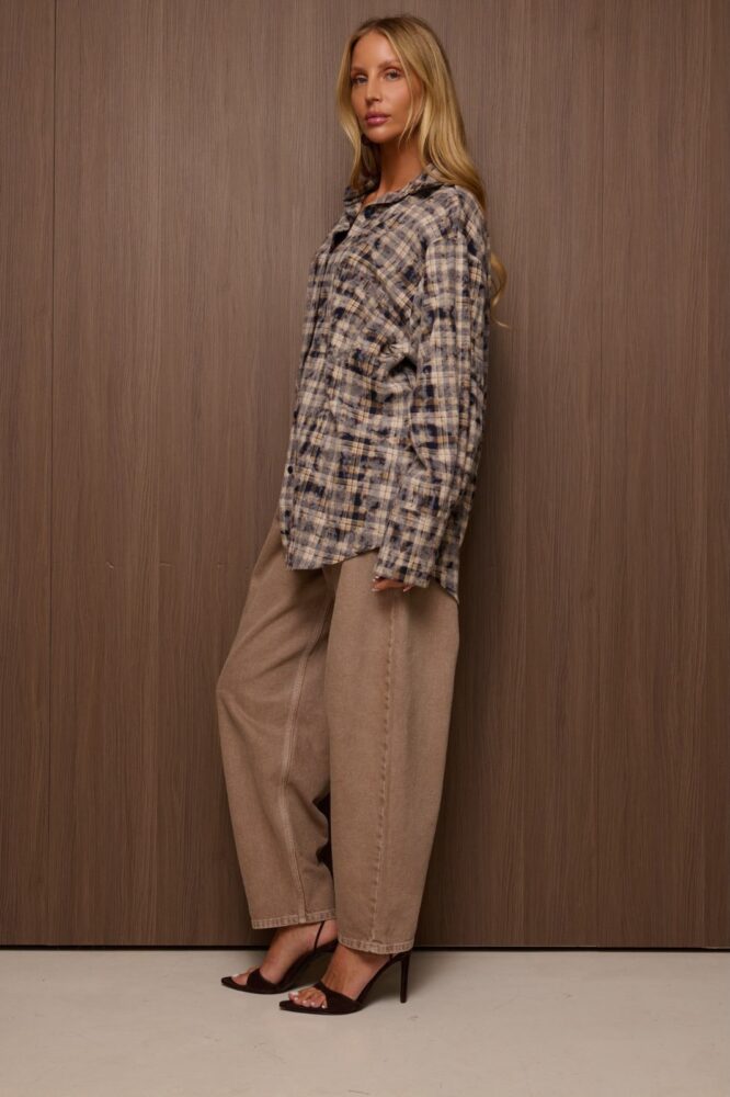 Aura II Shirt Navy blue-Beige