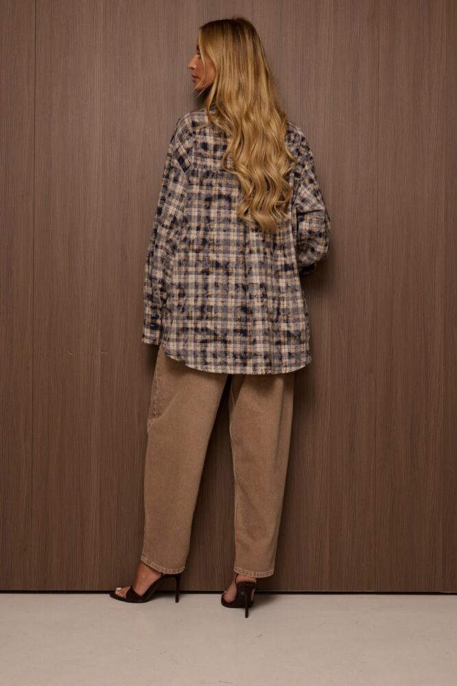 Aura II Shirt Navy blue-Beige