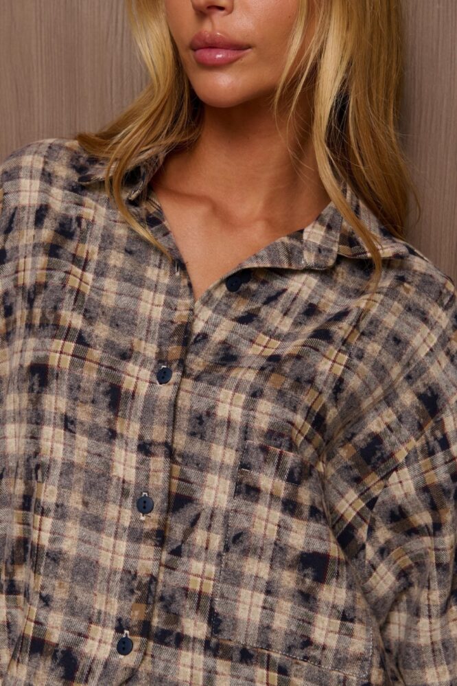 Aura II Shirt Navy blue-Beige