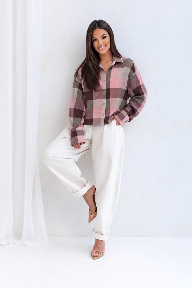 AVA Shirt Pink & Brown
