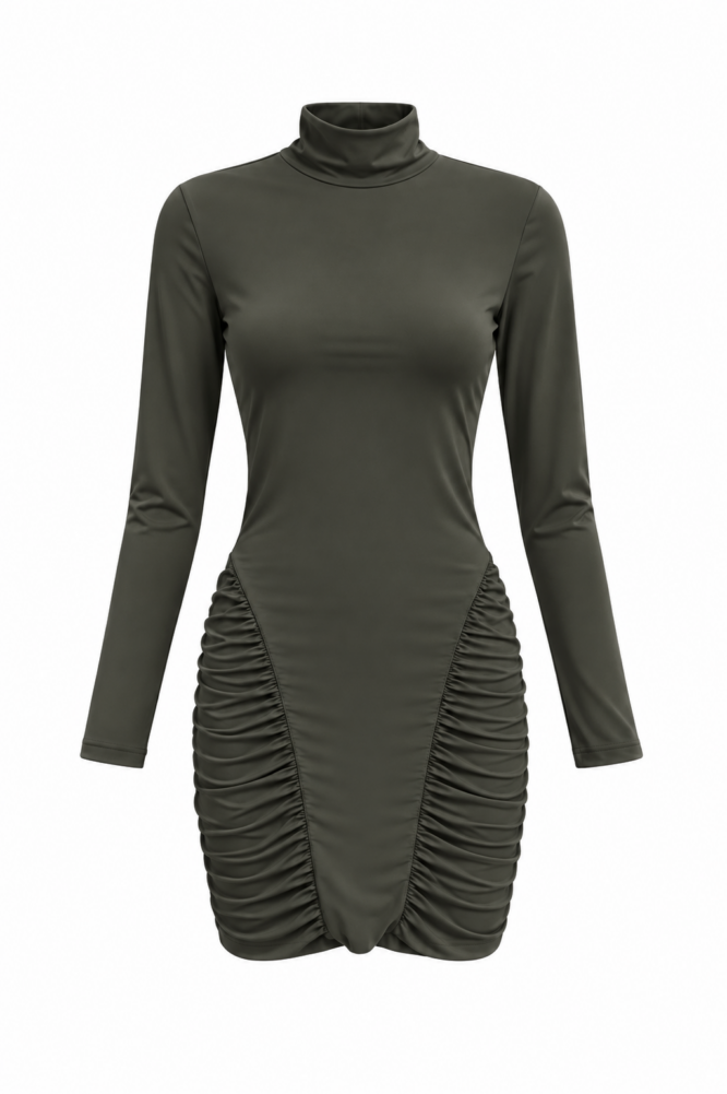 ELORA Khaki Dress
